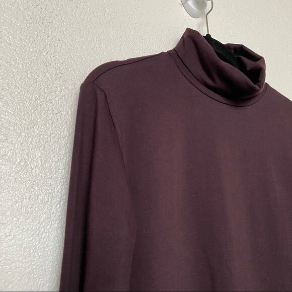 Zara Deep Maroon Long Sleeve Turtleneck Top Size Small - Picture 4 of 5